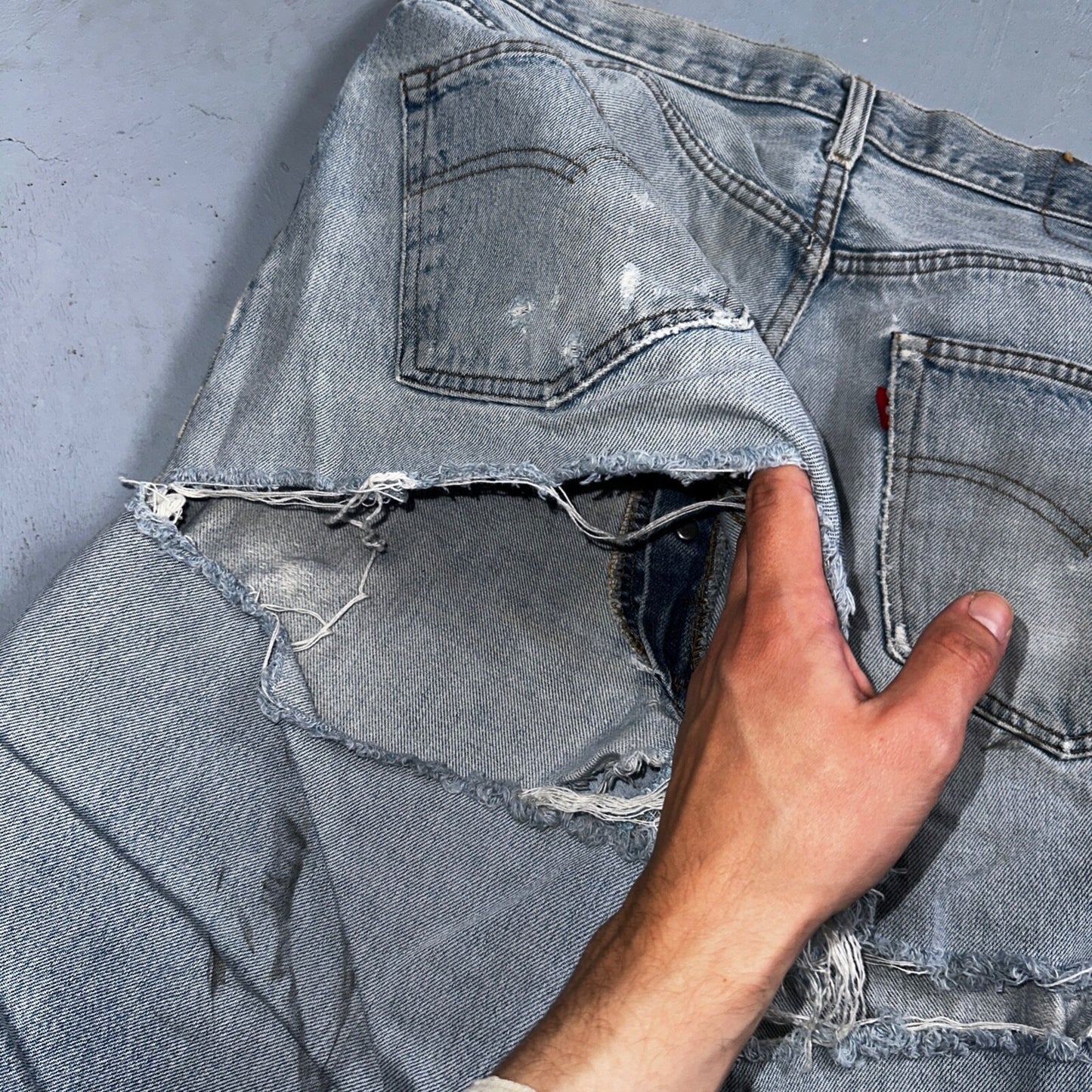 Levis 501 Vintage 80s Redline Selvedge USA XX Jeans Light Wash 35x38 Act 32x33