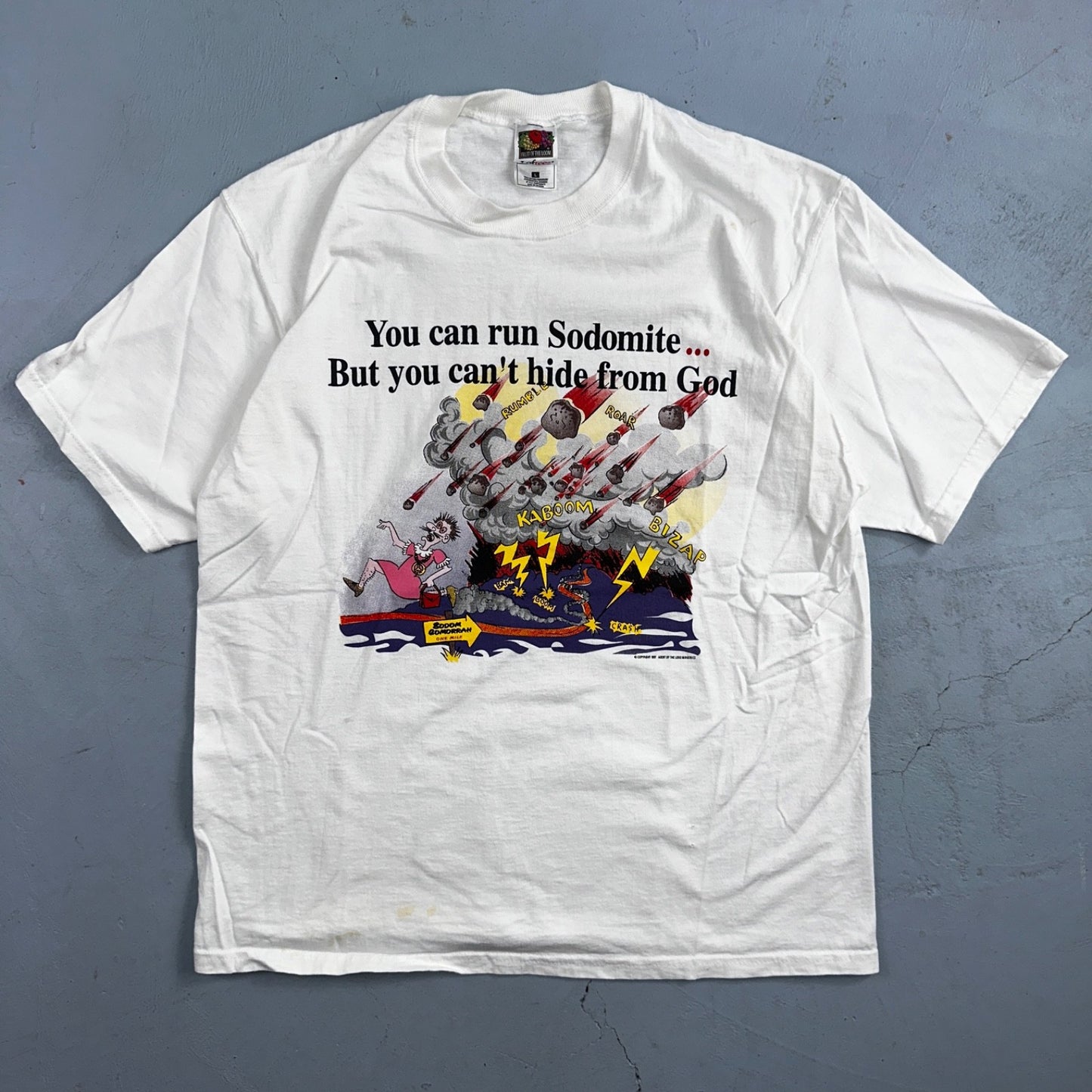 Jesus God VTG T Shirt Sodomite End Of World Genesis Earth Bible Study Graphic