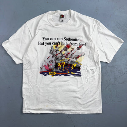 Jesus God VTG T Shirt Sodomite End Of World Genesis Earth Bible Study Graphic