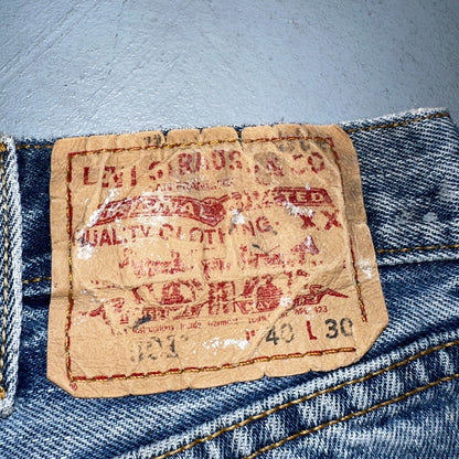 Levis 501 Vintage Y2K Mexico Straight Leg Jeans Blue Light Wash 40x30 Act 38x30
