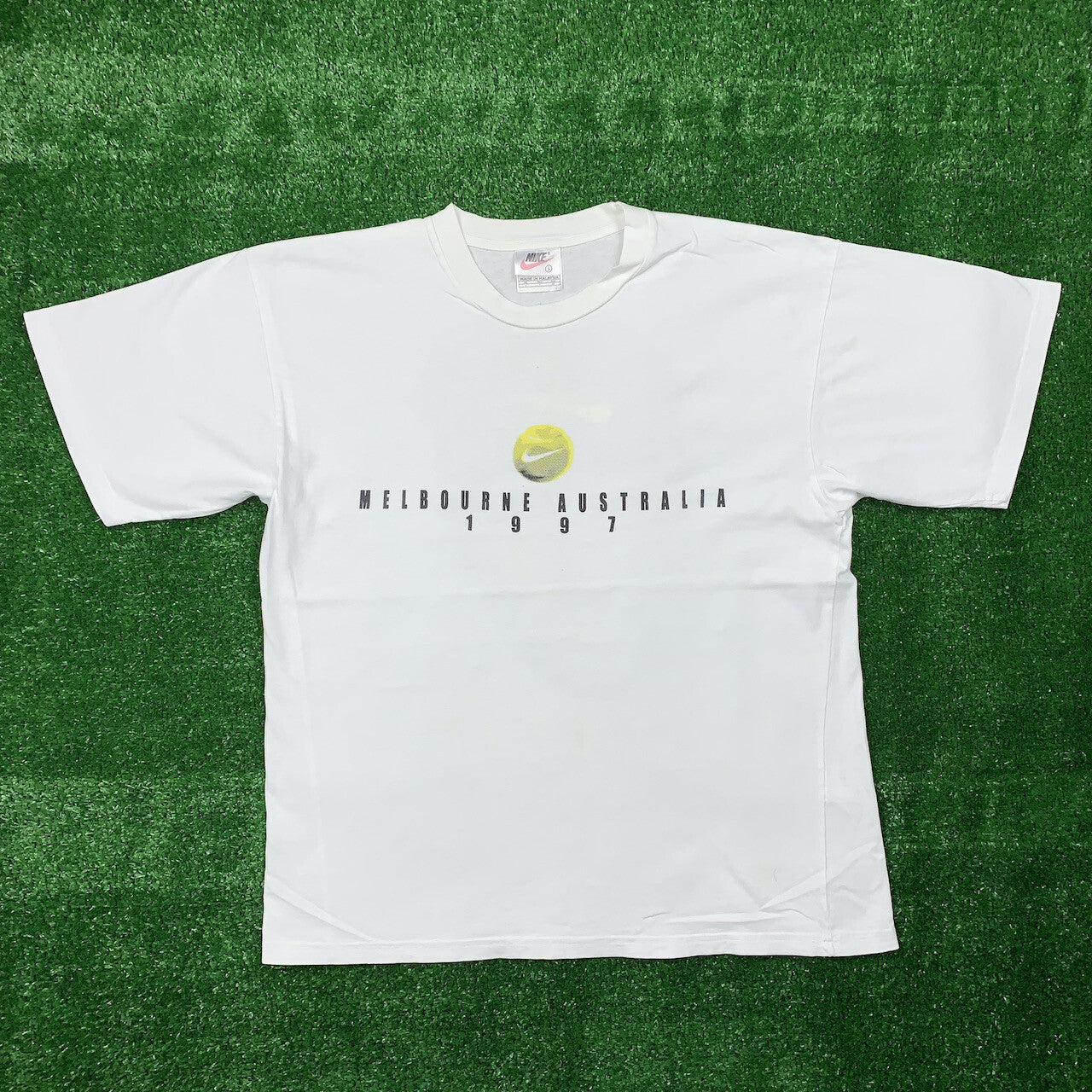 Nike Vintage T Shirt Mens Agassi Tennis Big Face Rodman 90s White Tag Dennis