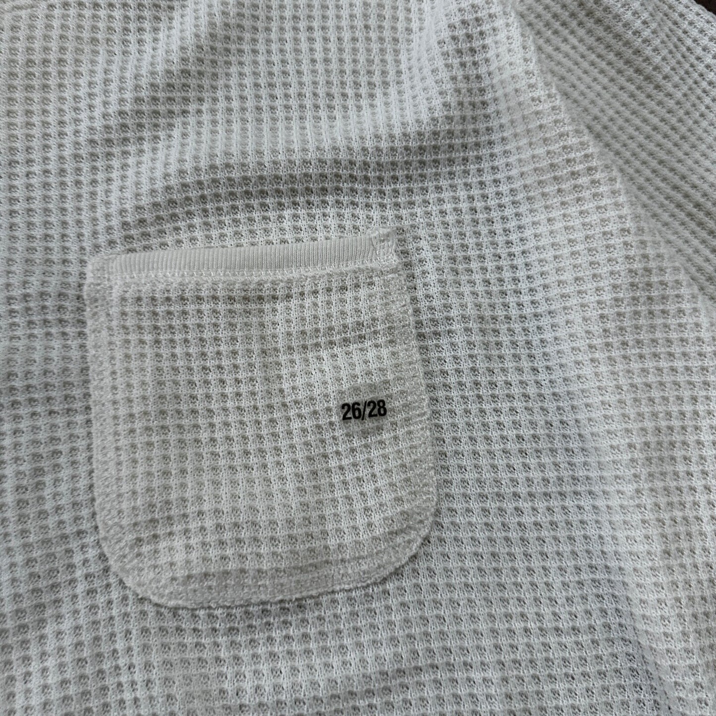 Avenue Blues Jeans Denim Henley Waffle Knit Thermal Shirt 26/28 1980s 80s 90s