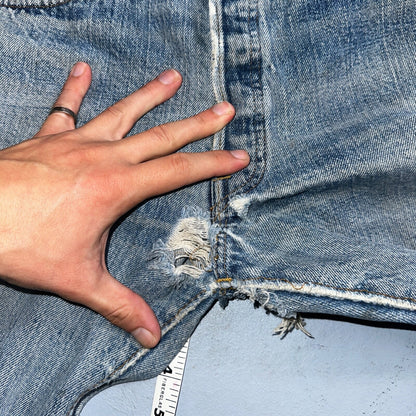 Levis 501 VTG 70s SS Redline Selvedge Jeans XX Thrashed Ripped Act 29x29