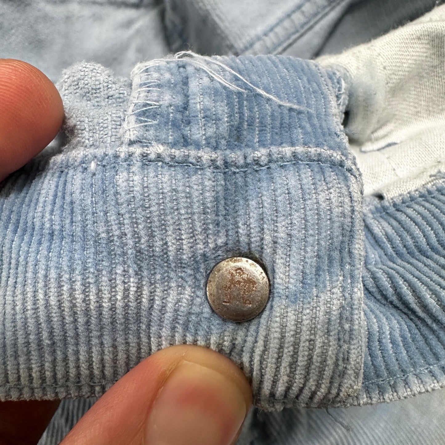 VTG 684 Corduroy Pants Bell Bottom USA 32x27 Boot Cut 1970s 70s Blue Talon