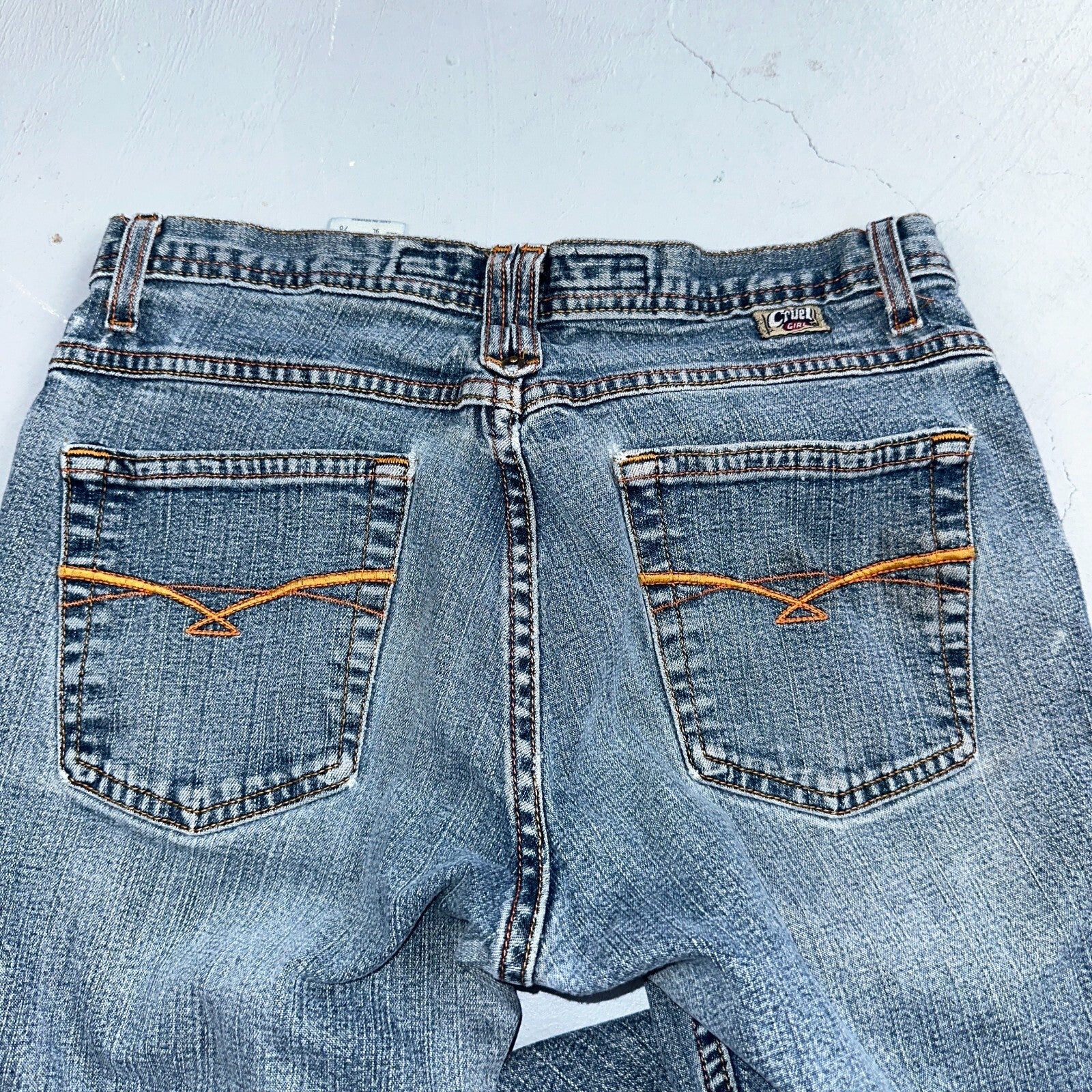 VINTAGE Cruel Girl Jeans Womens 9 Long Regular Low Rise Wide Leg Med Wash Denim