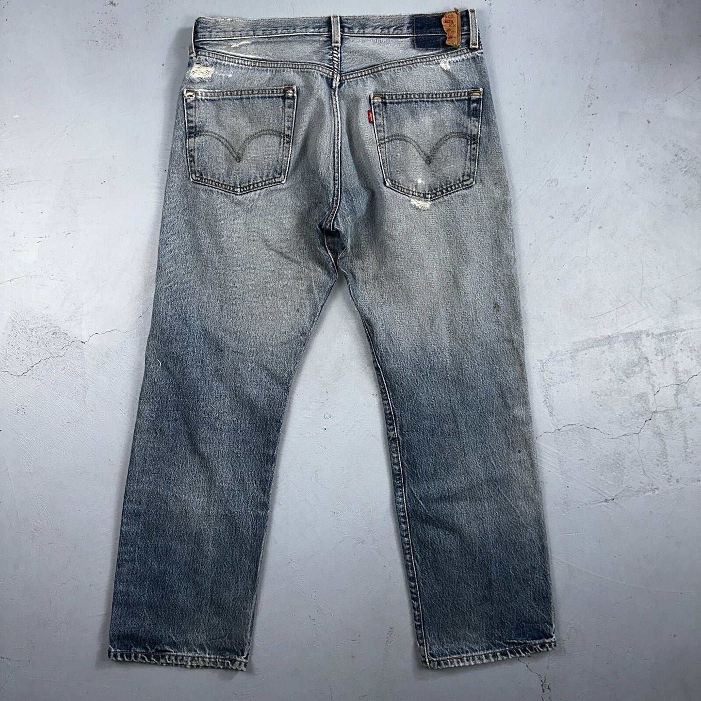 Levis 501 Vintage 90s Mexico Straight Leg Jeans 36x34 Y2K Light Wash Act 35x30