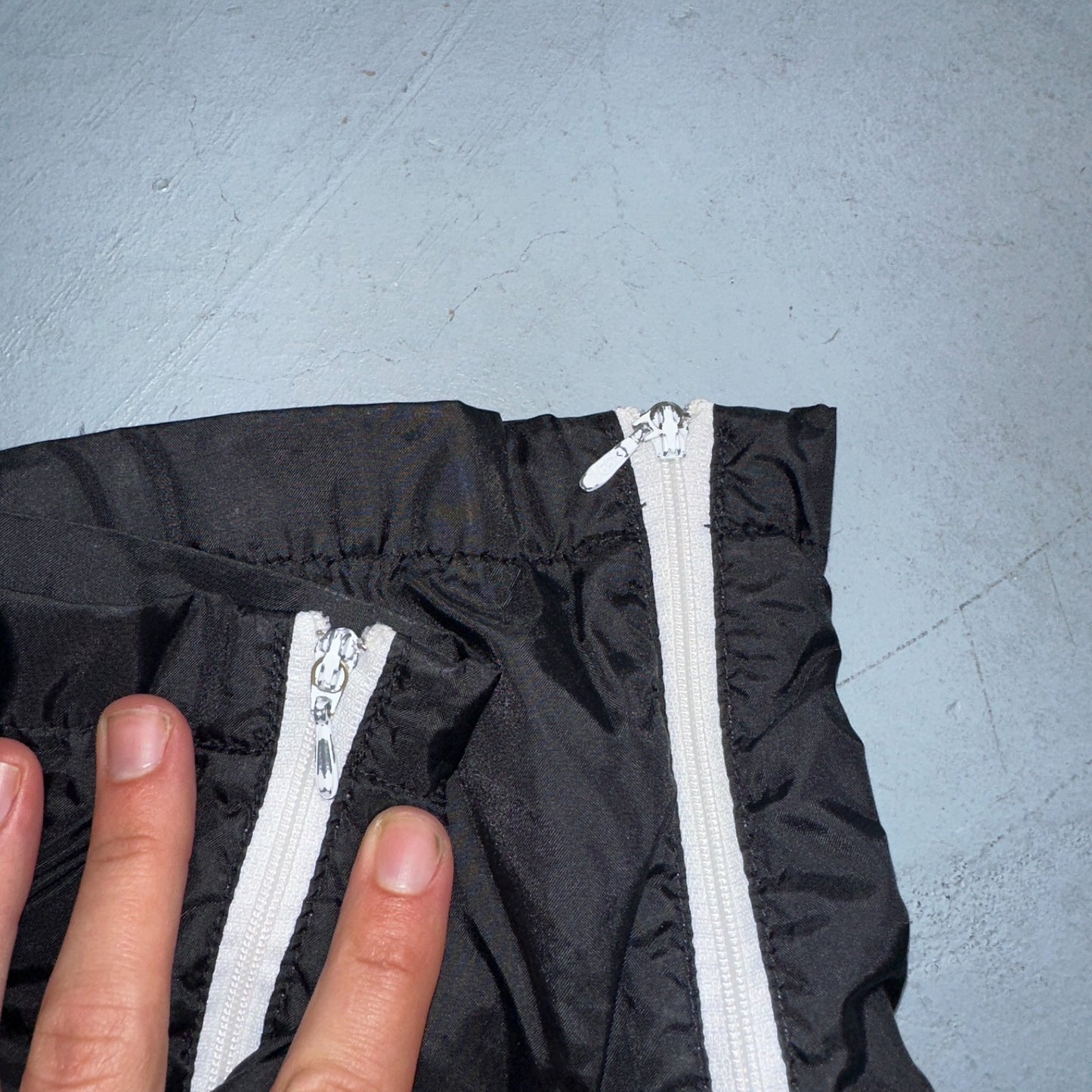 Nike VTG 90s Windbreaker Track Pants Ankle Zip Lined Black 1990s Essential