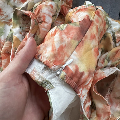 Floral Lantern Sleeve Mini Dress Hoop Skirt Halloween Sexy Vintage Style Hot