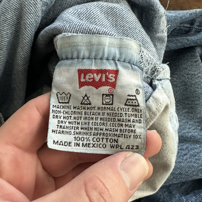 Levis 501 Vintage 90s Straight Leg XX Capri Jeans 36x34 Light Wash Act 32x25