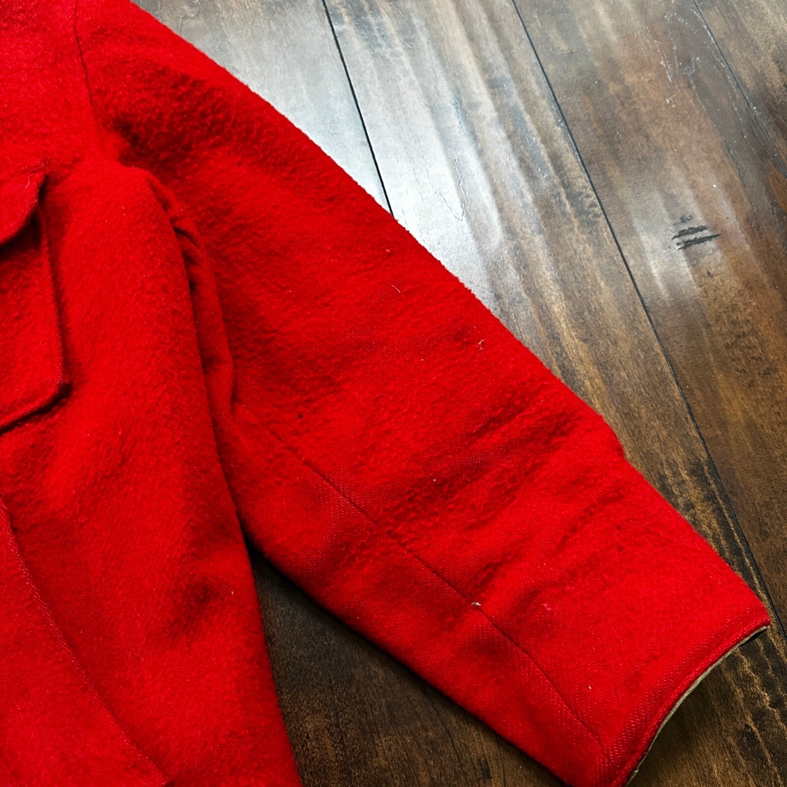 VTG 40s 50s Wool Western Coat Jacket Rockabilly Red Military Green WWII RARE