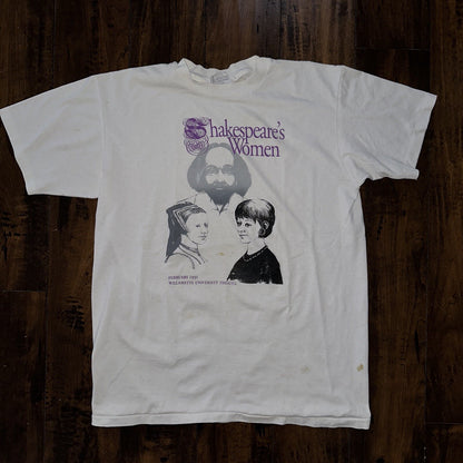 Shakespeare Women Vintage T Shirt Willamette University Theatre Music Art Poetry