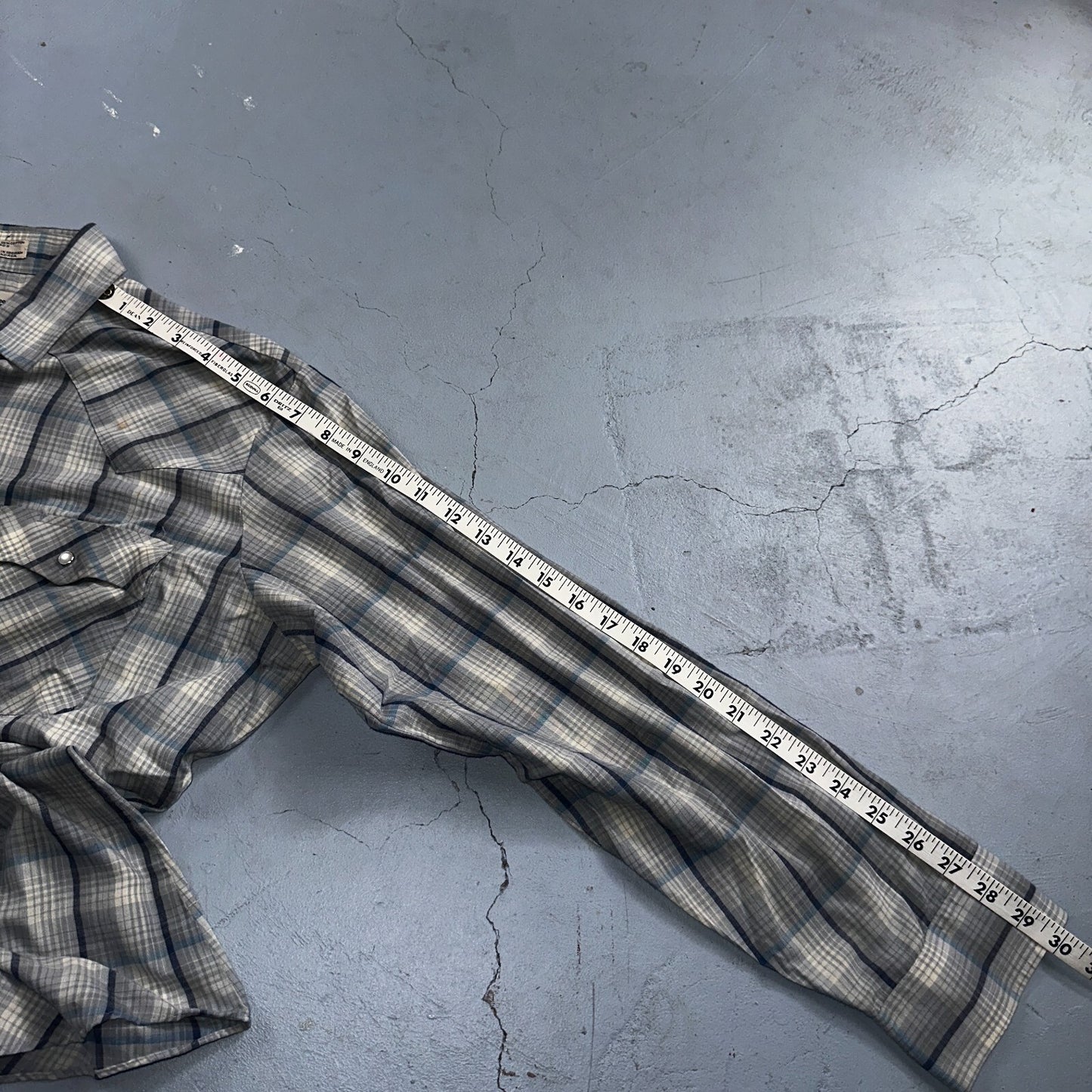 Levis VTG 1980s Pearl Snap Button Shirt Mens L Plaid 80s Cowboy Shirt Korea LS