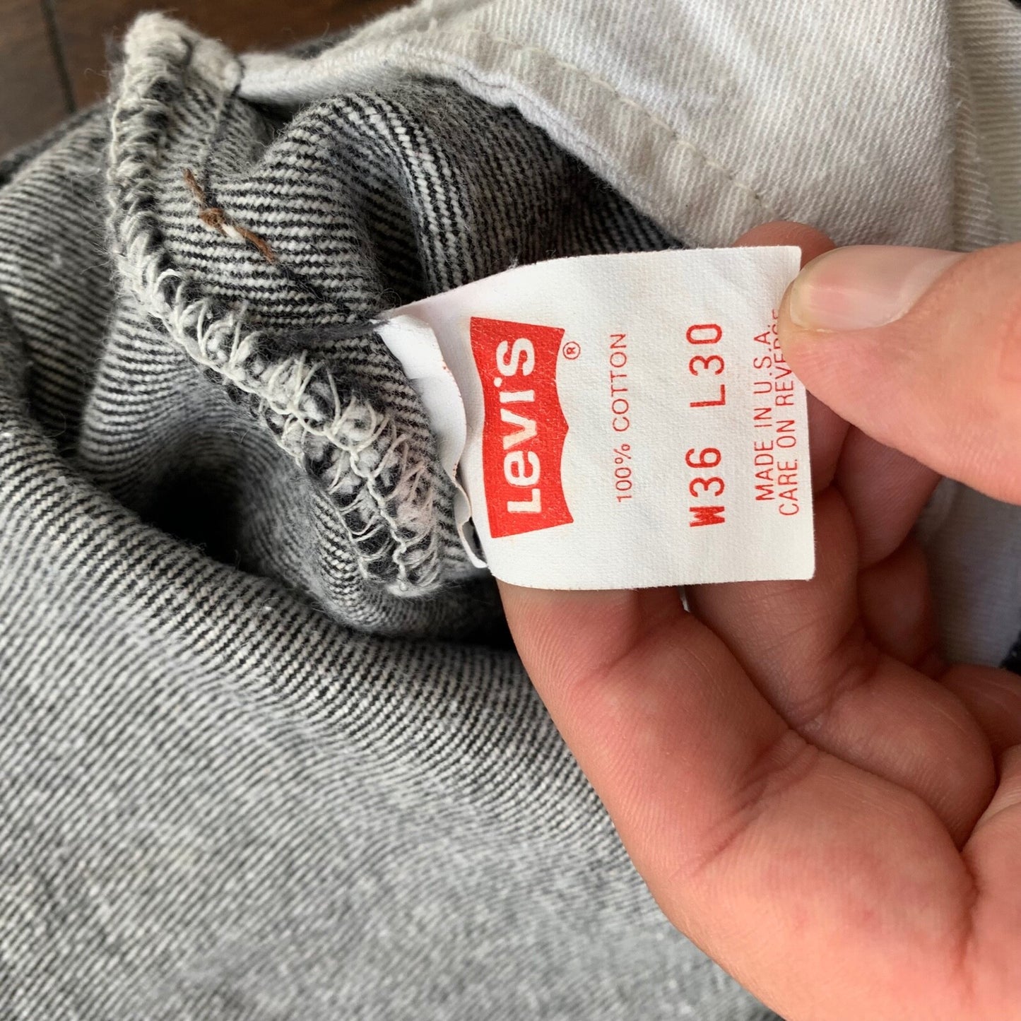 Levis 501 Vintage 90s Straight Leg XX USA Jeans 36x30 Black Wash Act 32x26