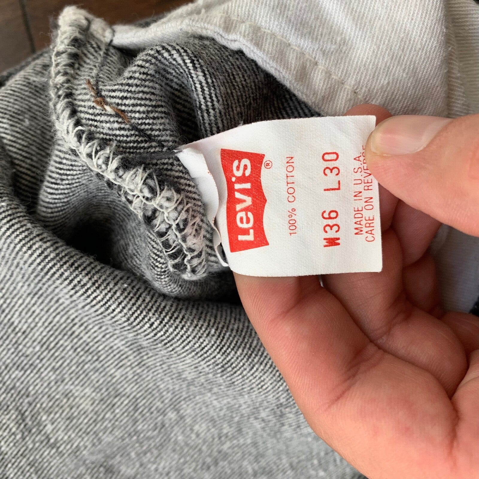 Levis 501 Vintage 90s Straight Leg XX USA Jeans 36x30 Black Wash Act 32x26