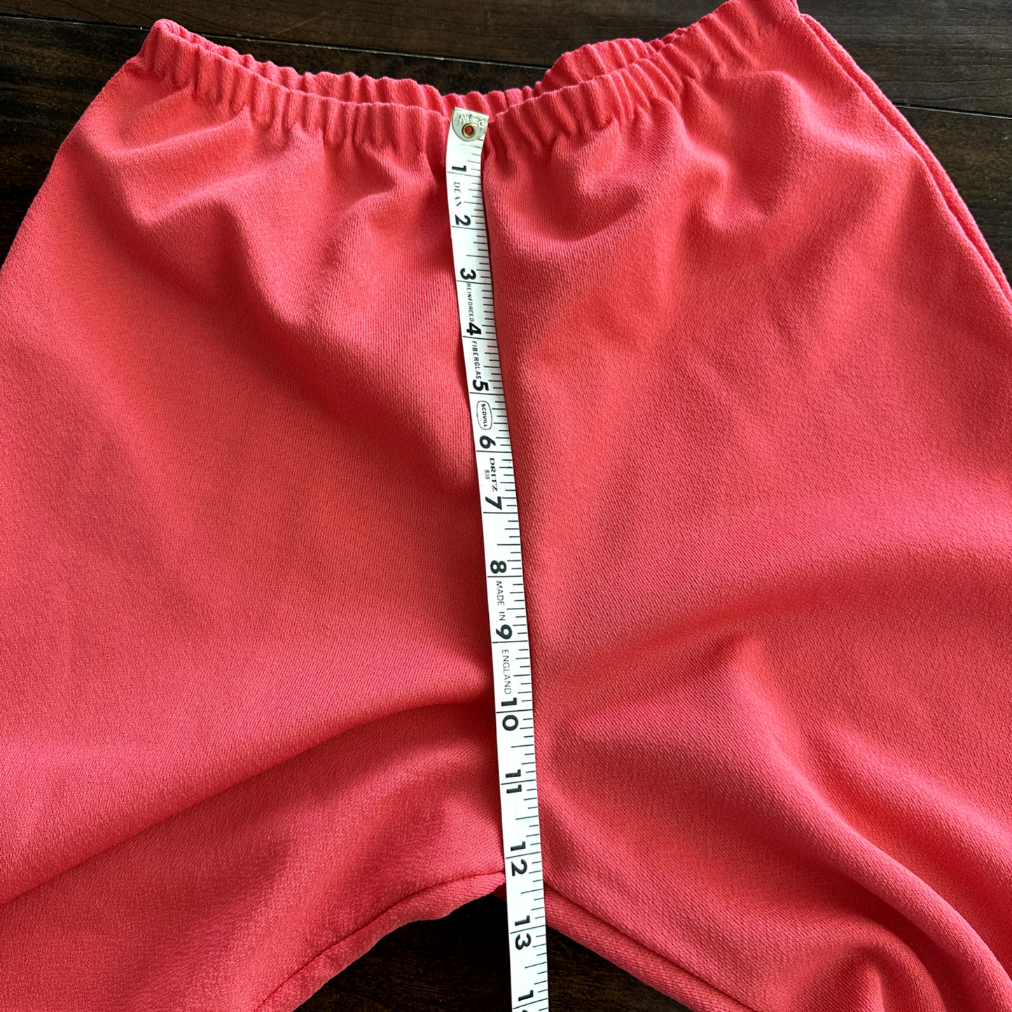 Vintage 70s High Waist Bell Bottom Poly Knit Disco Pants Pattern 80s Pink