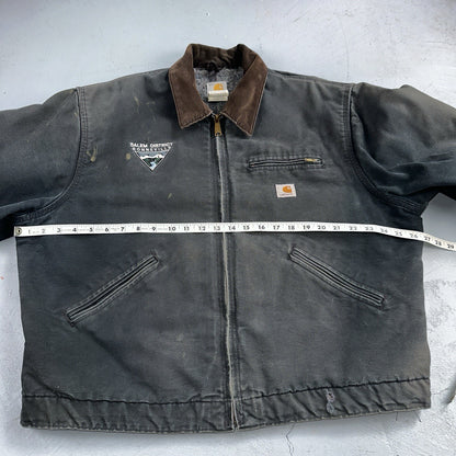Carhartt VTG Jacket Mens 48 Black Detroit J01 Blanket Lined USA J97 BLK XL