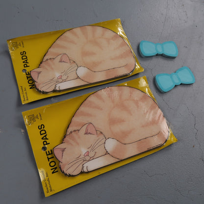 Vintage Carson Dellosa Teachers Note Pads Sleeping Kitty Cat Cute Post It 90s