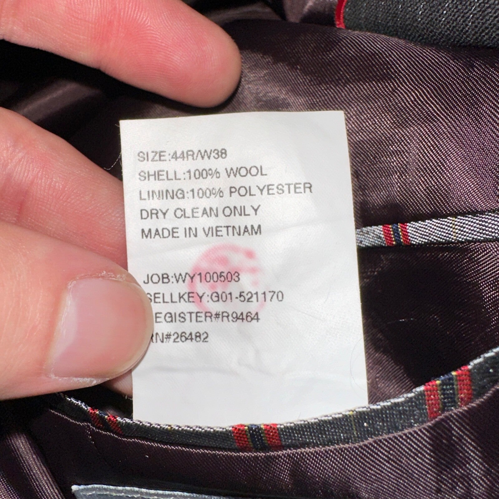 Pierre Cardin Paris 44R Black Blazer Suit Jacket Vintage High End Designer VTG