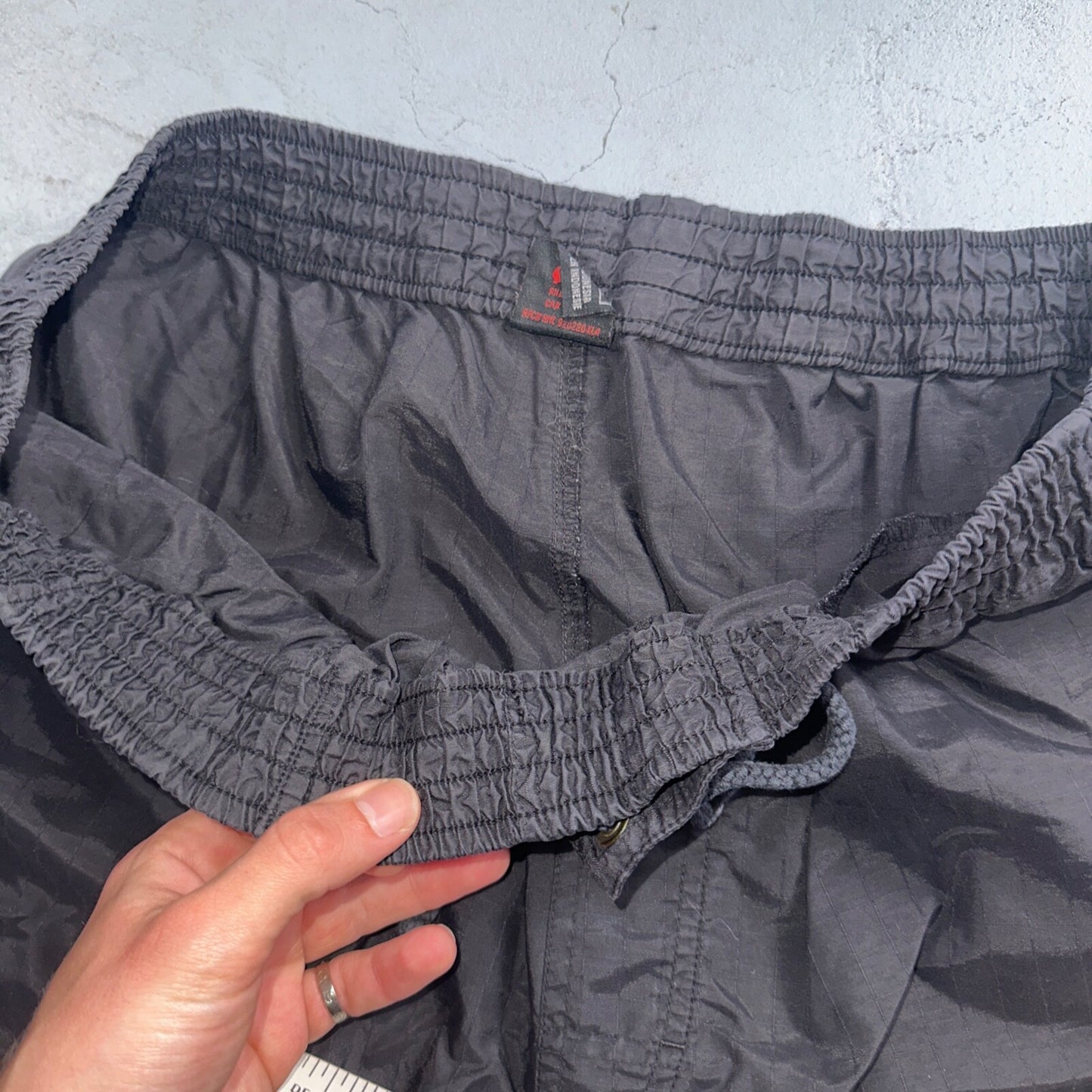 Nike Vintage Black Nylon Shorts Swoosh XL 90s Black Tag 9” Inseam Running Track