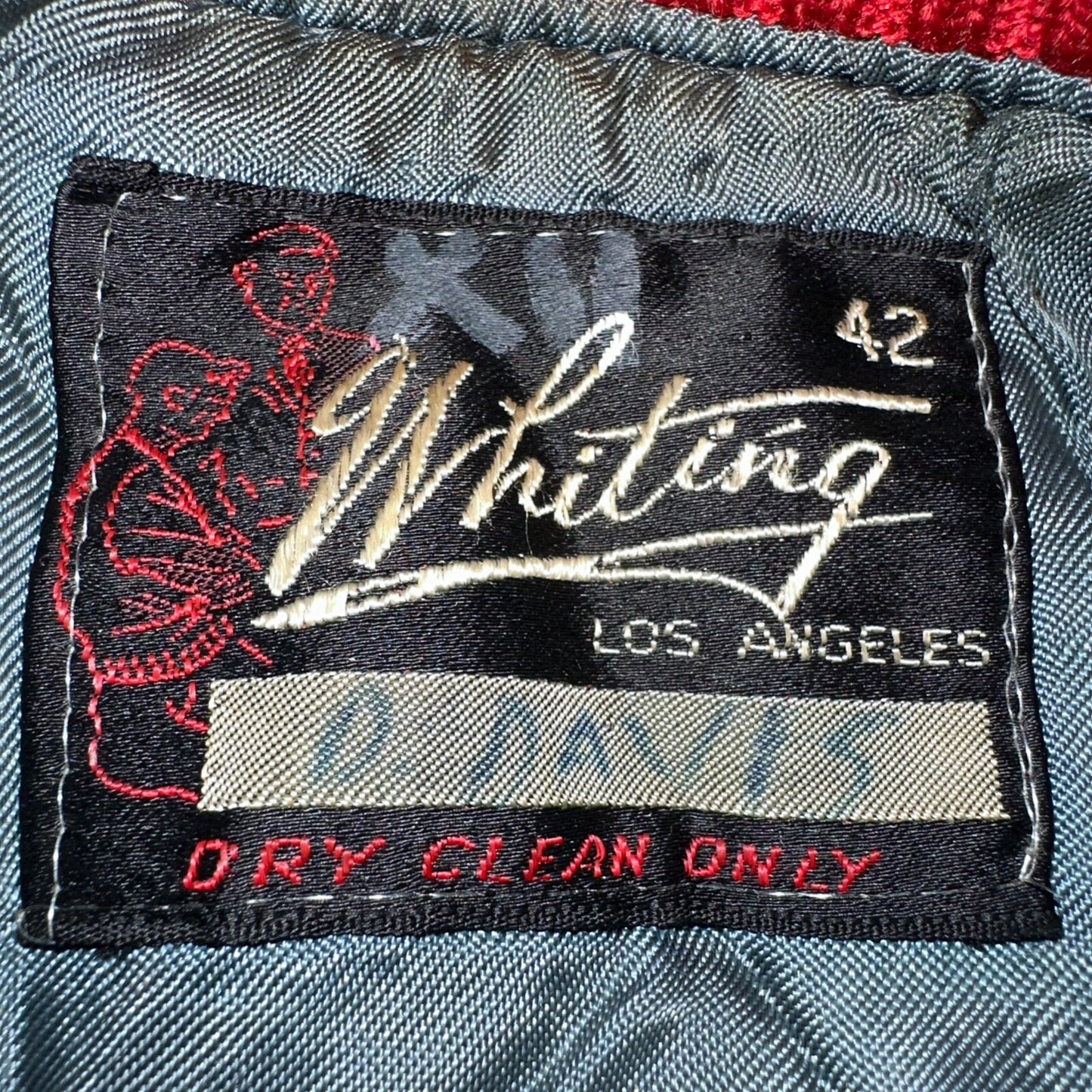 Varsity Jacket VTG 50s 60s WHITING Wool Leather San Diego CA SD Letterman Red
