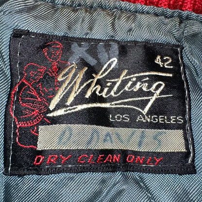 Varsity Jacket VTG 50s 60s WHITING Wool Leather San Diego CA SD Letterman Red