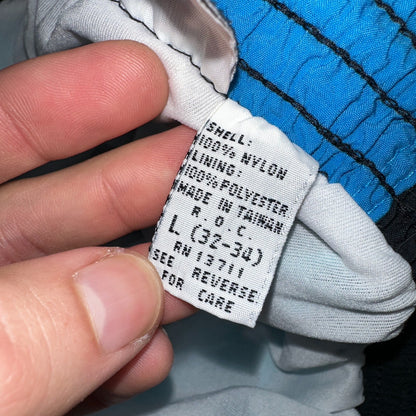 Express Short Surf Swim Trunks Mens L Board Pockets Swimwear Blue Vintage 80s