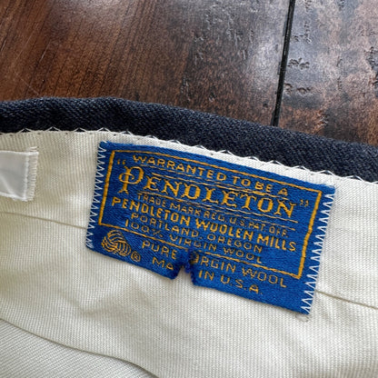 VTG 70s Pendleton Mens 33x28 Gray Slacks Pants 100% Virgin Wool Made in USA