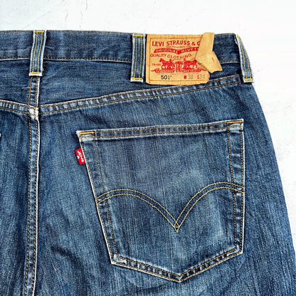 Levis 501 Vintage Y2K XX Straight Leg Jeans Blue Med Wash 38x34 Act 38x33