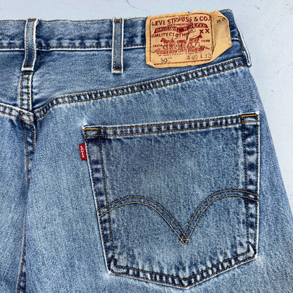 Levis 501 Vintage 90s Mexico Straight Leg Jeans 40x32 Y2K Light Wash Act 36x30