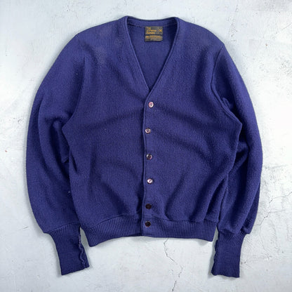 Vintage 80s JCPenney Acrylic Cardigan Sweater Men’s Size M Blue Penneys 1980s