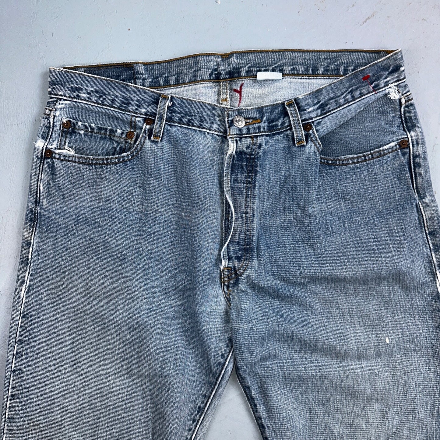 Levis 501 Vintage Y2K XX Straight Leg Jeans Blue Light Wash 36x34 Act 35x32