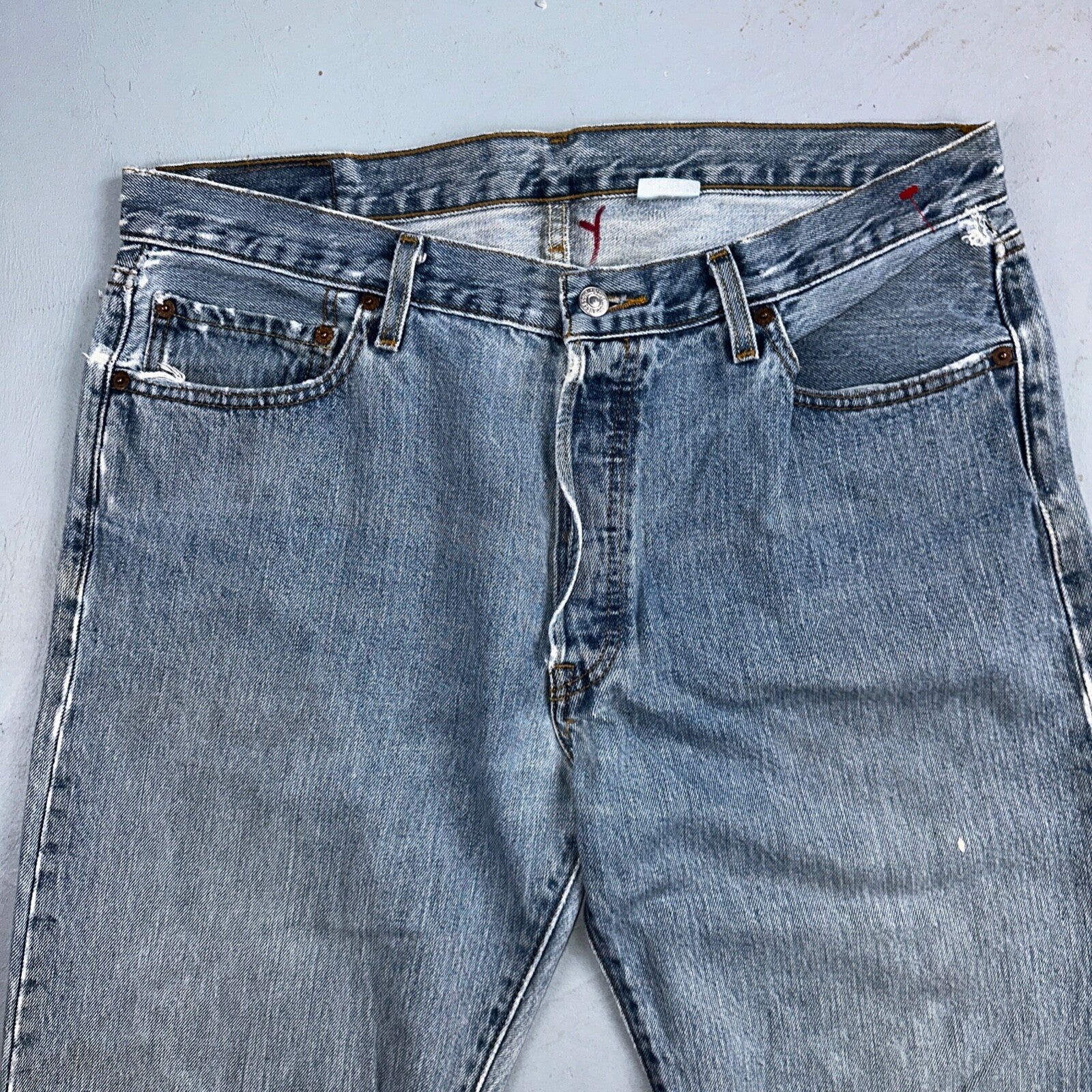Levis 501 Vintage Y2K XX Straight Leg Jeans Blue Light Wash 36x34 Act 35x32