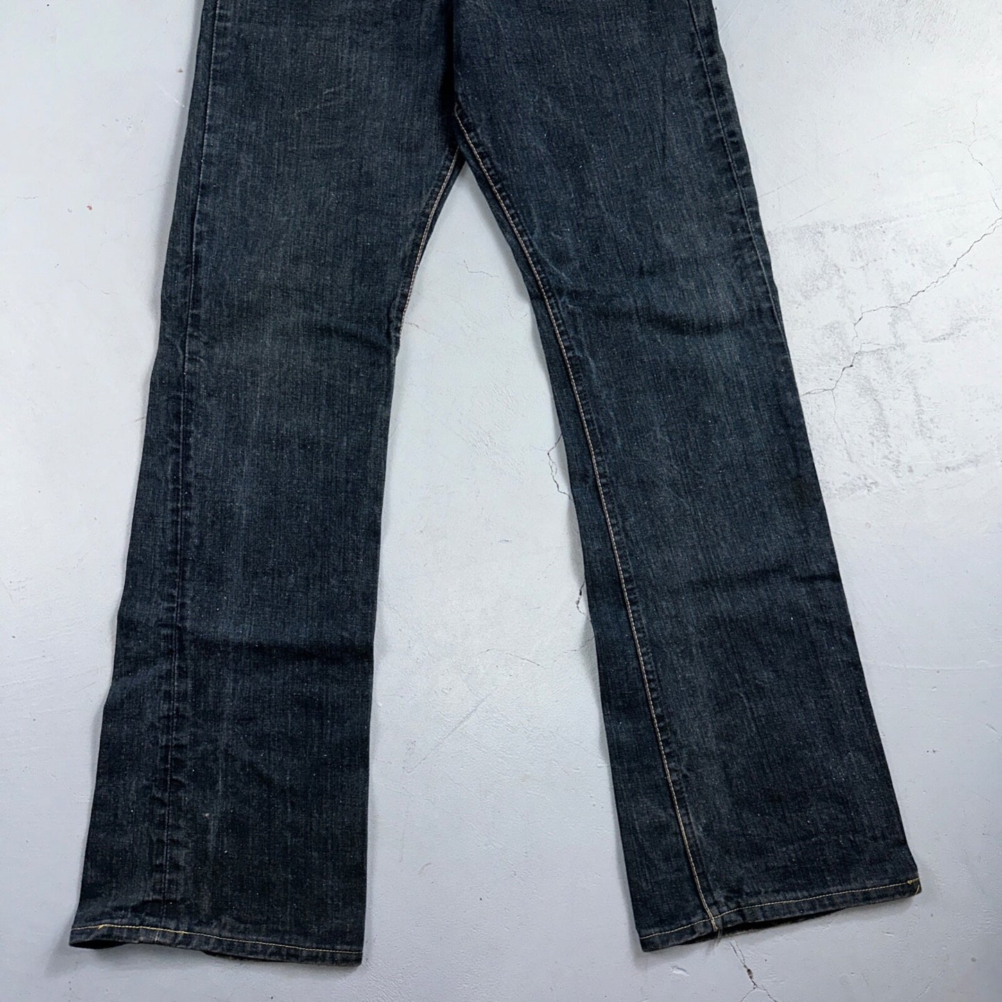 Lee VTG 70s Riders Denim Boot Cut Flare Jeans USA 33x35 Dark Wash Cowboy 1970s