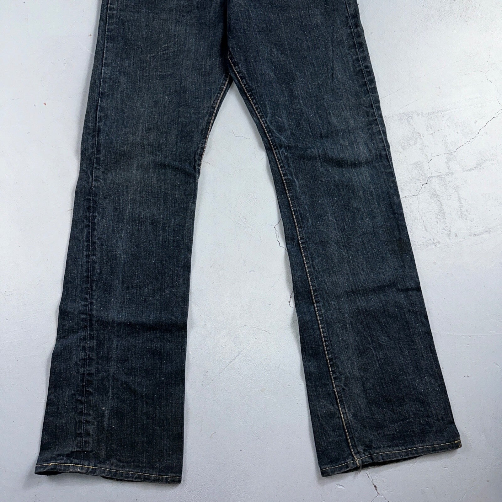 Lee VTG 70s Riders Denim Boot Cut Flare Jeans USA 33x35 Dark Wash Cowboy 1970s