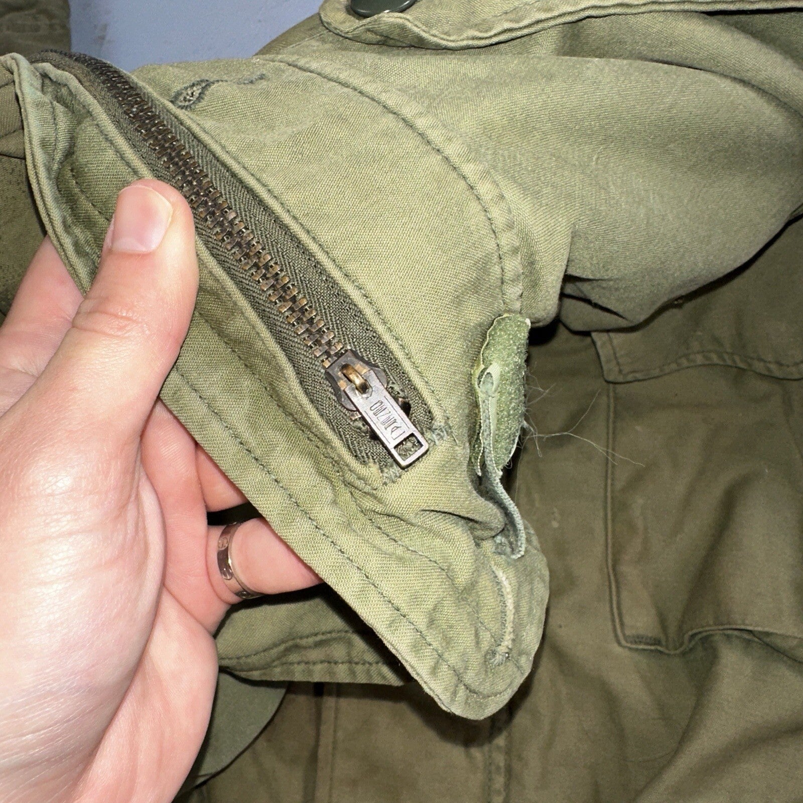 VTG US ARMY M-65 Field Jacket Coat Cold Weather Mans OG-107 Vietnam 70s Medium