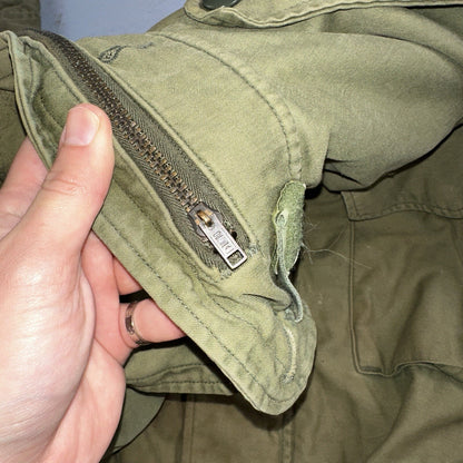 VTG US ARMY M-65 Field Jacket Coat Cold Weather Mans OG-107 Vietnam 70s Medium