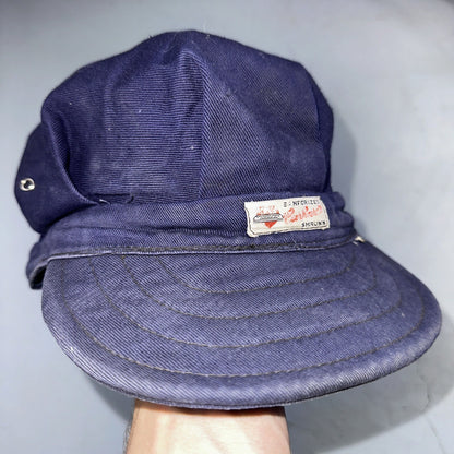 Vintage 1960s 60s Carhartt Union Workwear Engineer Cap Hat Conductor Heart Logo