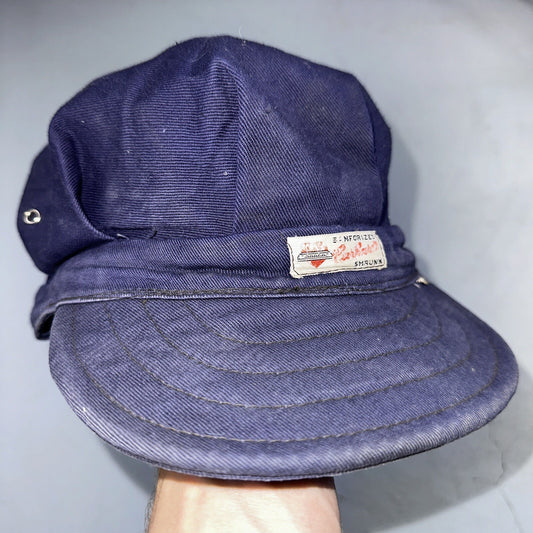 Vintage 1960s 60s Carhartt Union Workwear Engineer Cap Hat Conductor Heart Logo