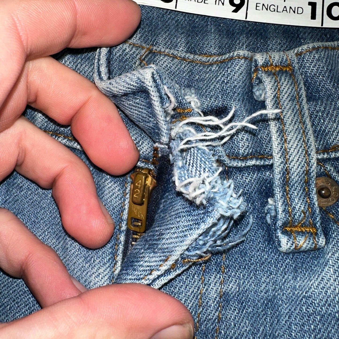 Levis 517 Vintage 80s USA Orange Tab Bootcut Flare Blue Jeans Talon Act 30x29