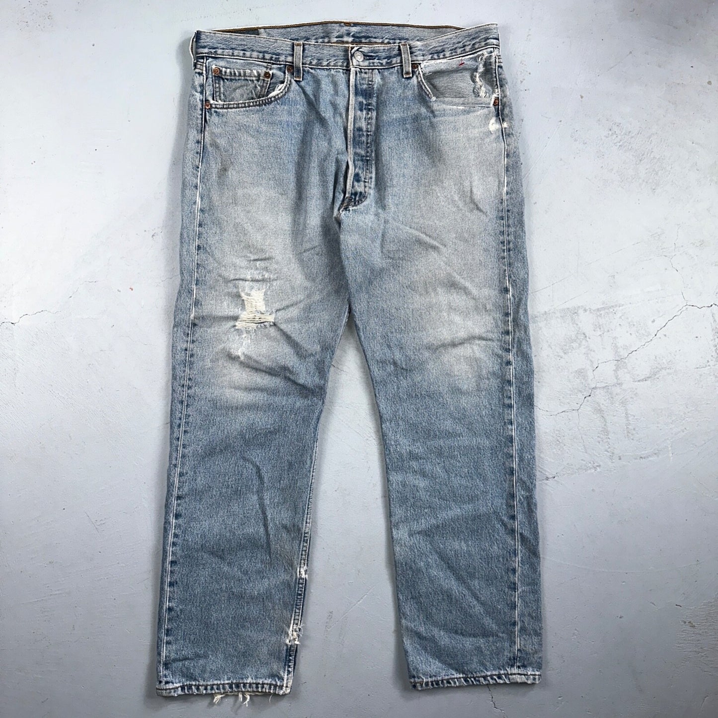 Levis 501 Vintage 90s Mexico Straight Leg Jeans 38x30 Y2K Light Wash Act 37x29