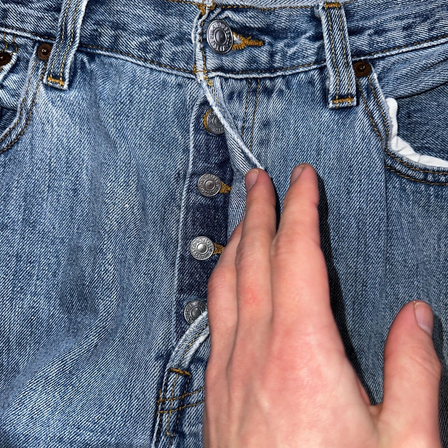 Levis 501 Vintage Y2K XX Straight Leg Jeans Blue Light Wash 34x32 Act 34x31