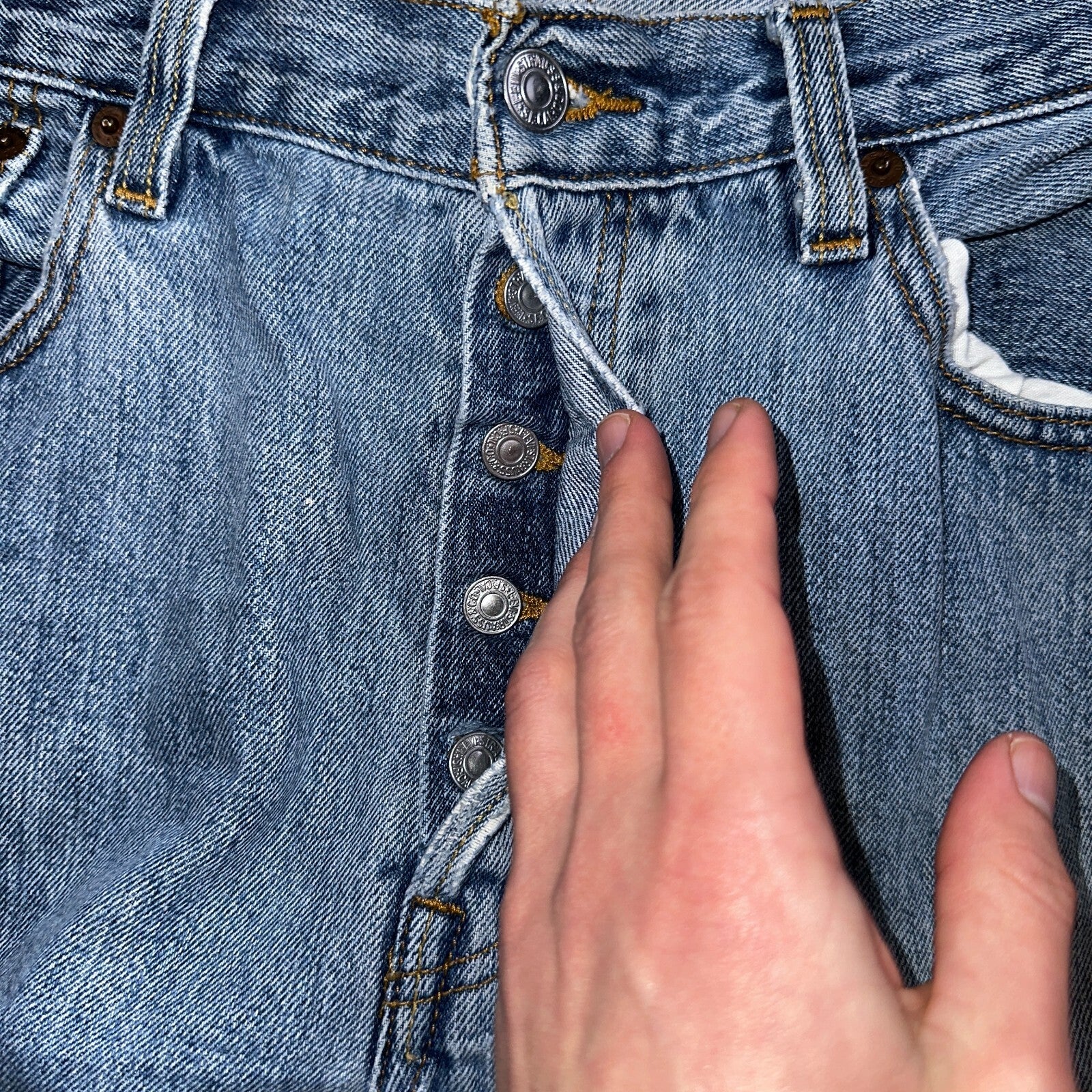 Levis 501 Vintage Y2K XX Straight Leg Jeans Blue Light Wash 34x32 Act 34x31