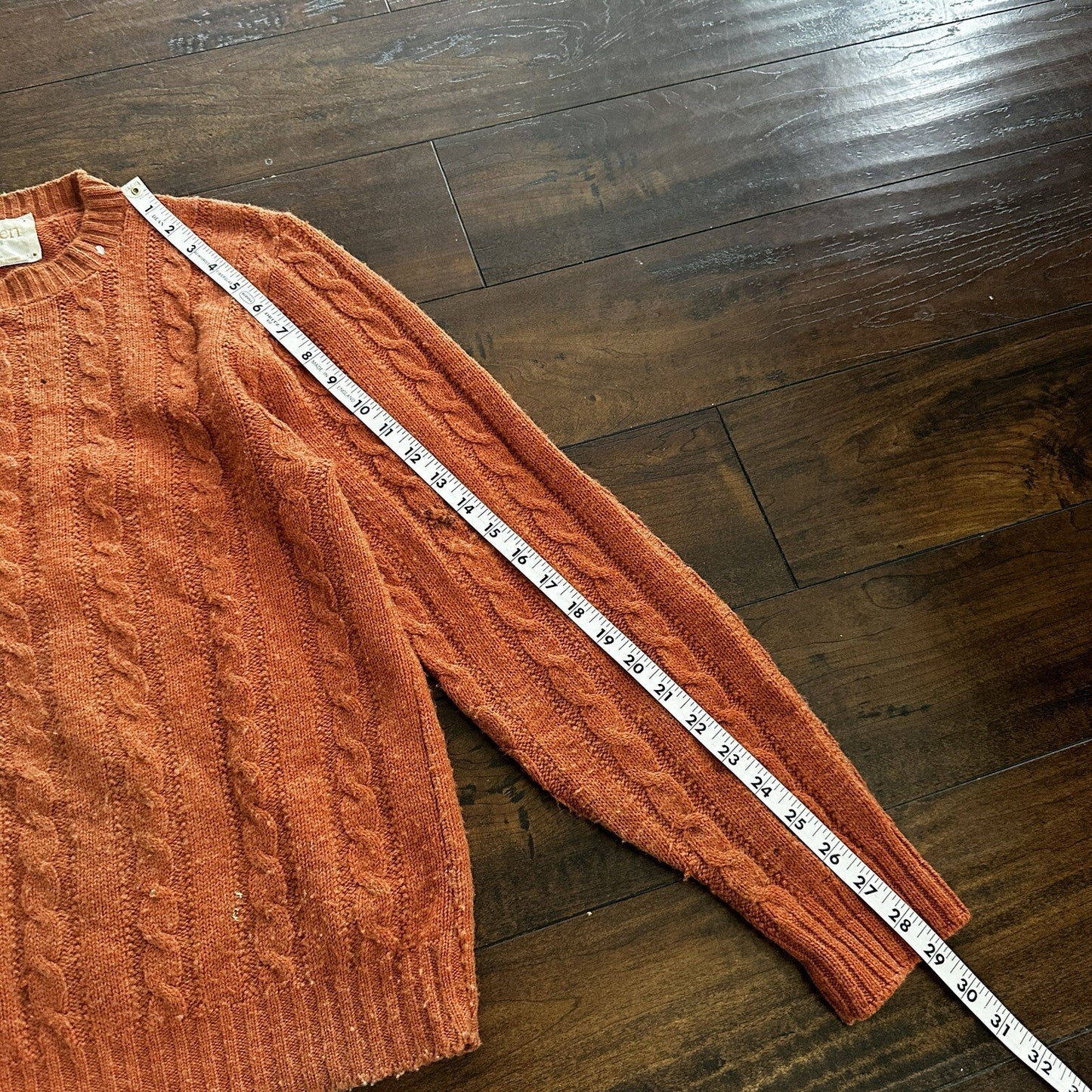 Vintage Jantzen Mens M Crewneck Sweater Orange USA Coogi Style Ugly Knit 60s