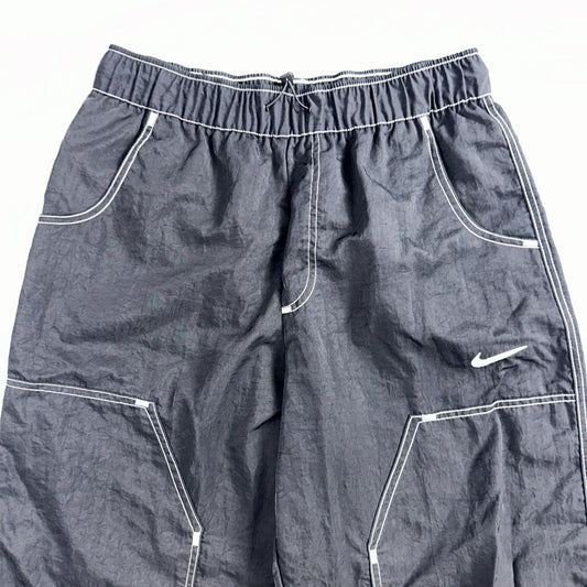 Nike Sportswear Swoosh Baggy Track Pants Womens M High Rise DM6209-010 Black