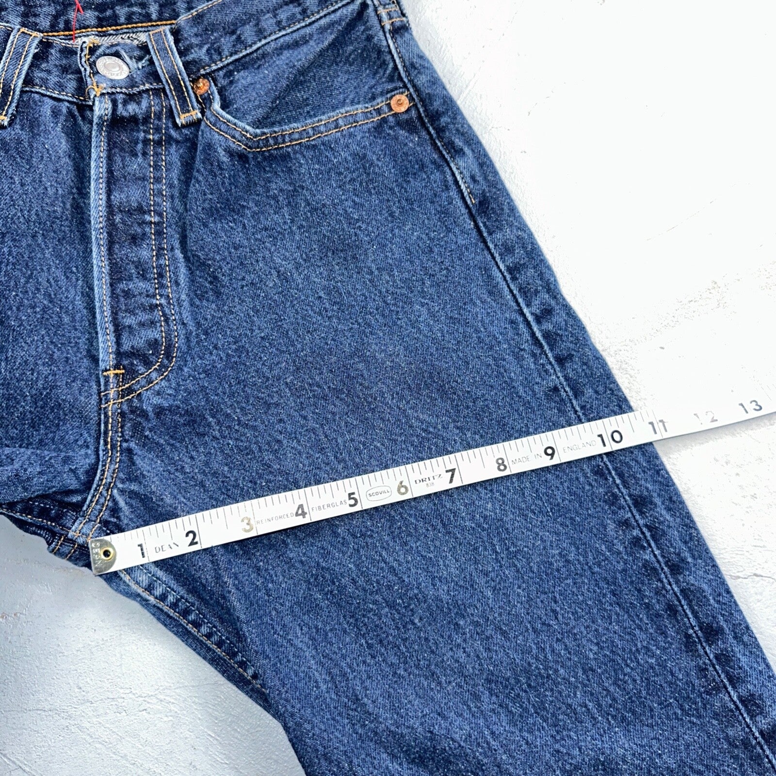 Levis 501 Vintage 90s USA XX Straight Leg Jeans Blue Dark Wash Act 24x29