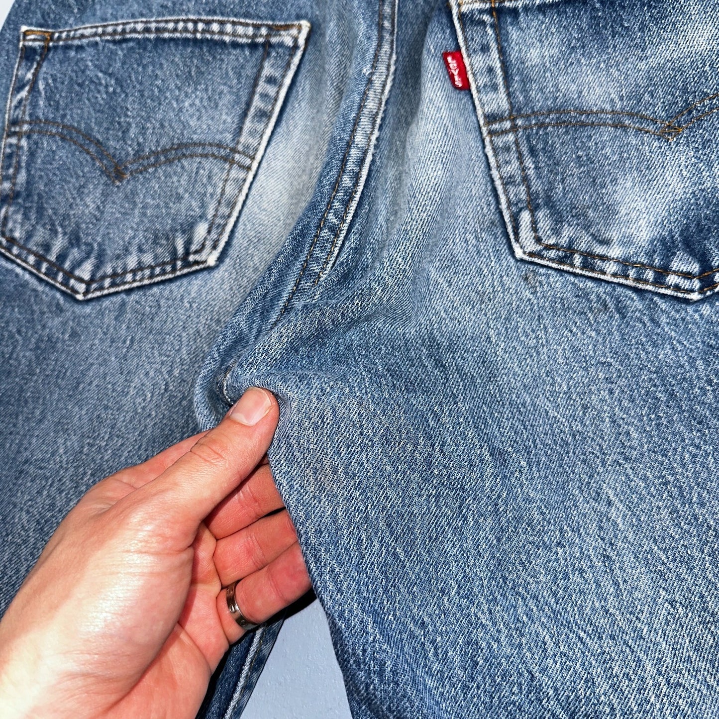 Levis 501 Vintage 80s USA XX Straight Leg Jeans Blue Med Wash 34x38 Act 31x33