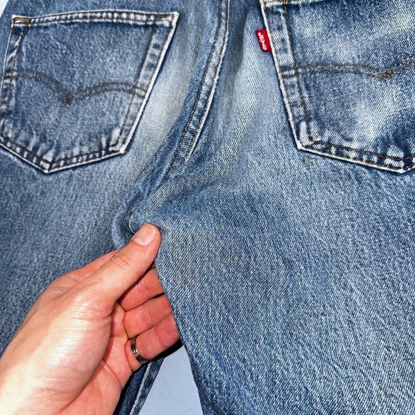 Levis 501 Vintage 80s USA XX Straight Leg Jeans Blue Med Wash 34x38 Act 31x33