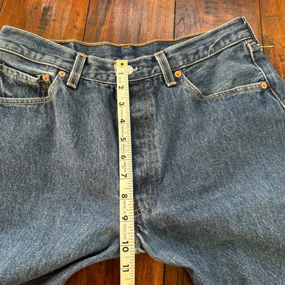 VTG Levis 501 XX Button Fly 90s USA Jeans Denim Straight Capri 34x30 Act 30x26
