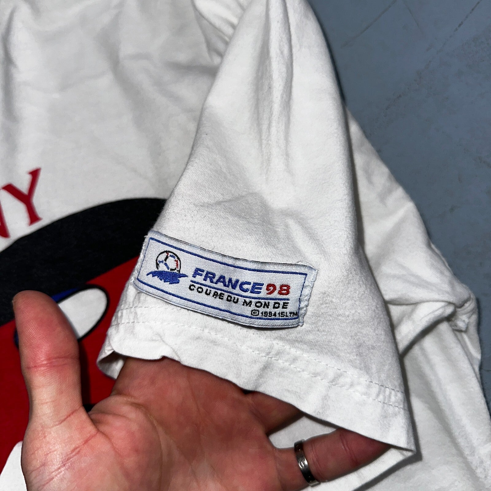 Fifa Germany France 1998 98 VTG T Shirt Soccer Sports XL 90s White World Cup