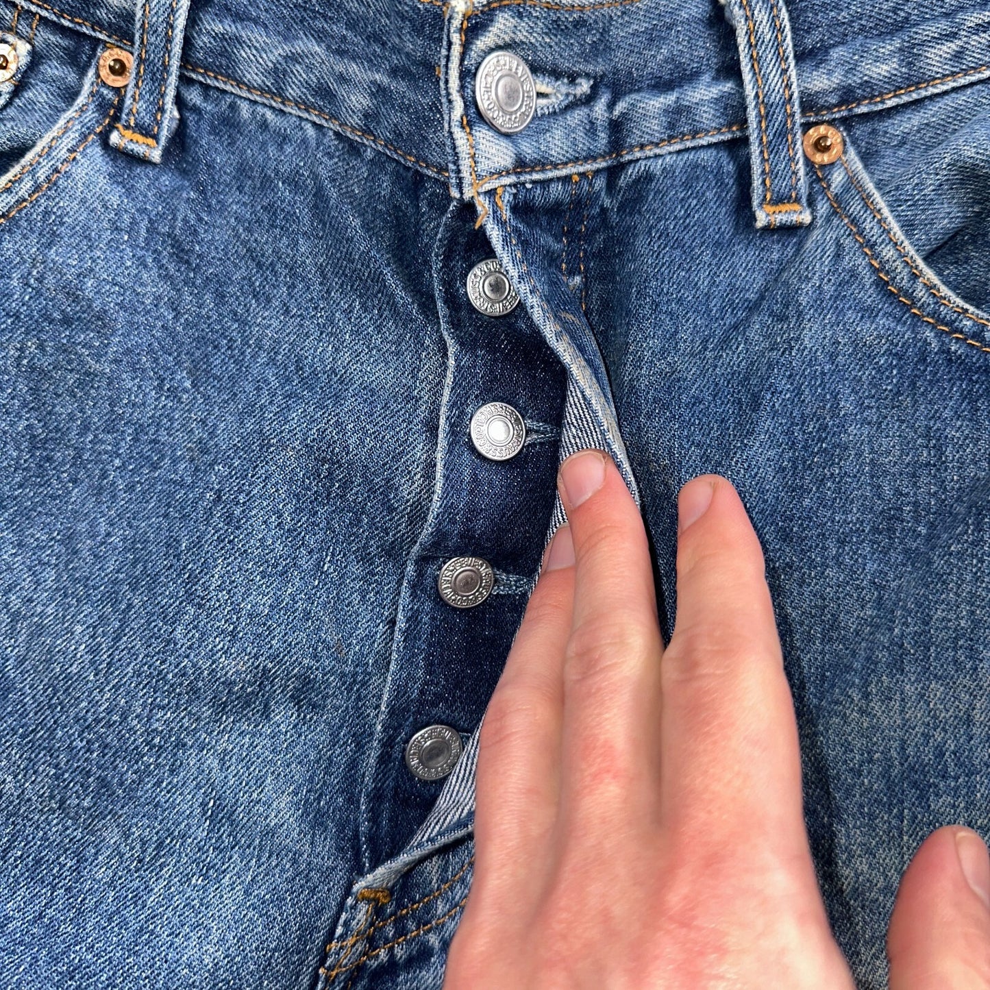 Levis 501 Vintage Y2K XX Straight Leg Jeans Blue Med Wash 34x34 Act 34x33